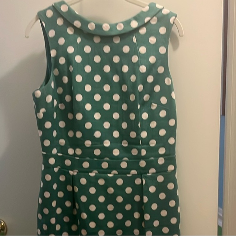 Fabulous  Boden Green and Cream Polka Dot Dress